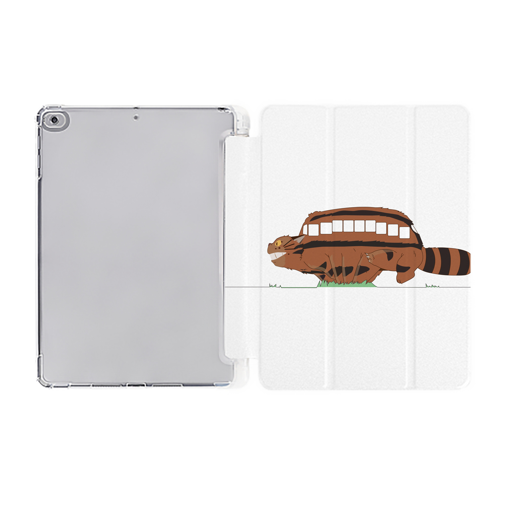 （画像用） となりのトトロ 草壁メイ 草壁サツキ My Neighbor Totoro Satsuki Kusakabe Mei Kusakabe IPad ケース ペン収納付き 三つ折りスタンド PUレザー×シリコン 対応機種9.5/10.5/10.9インチ